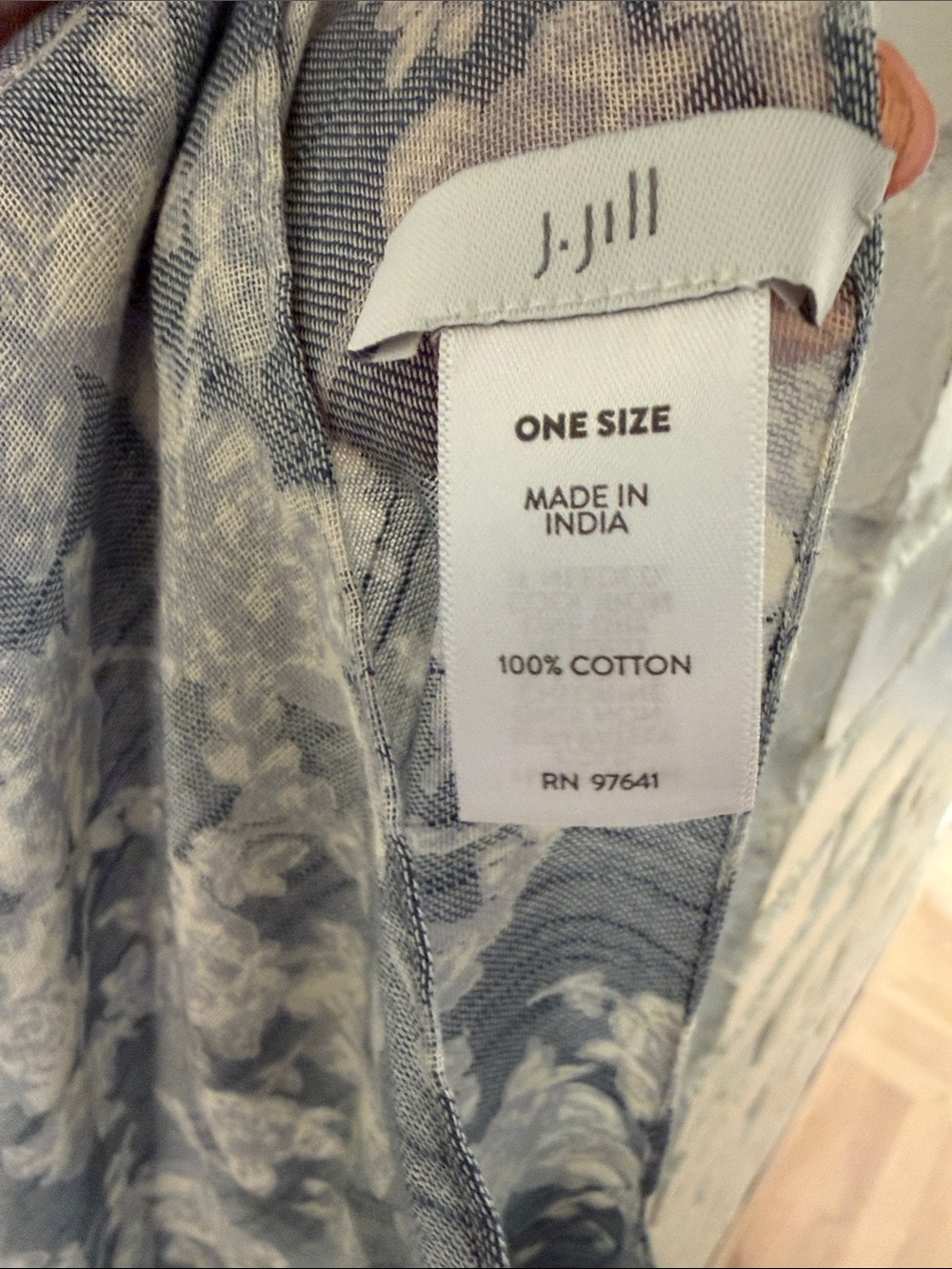 J. Jill Dusty Blue Ombre Floral Shawl (B5) - Picture 2 of 3